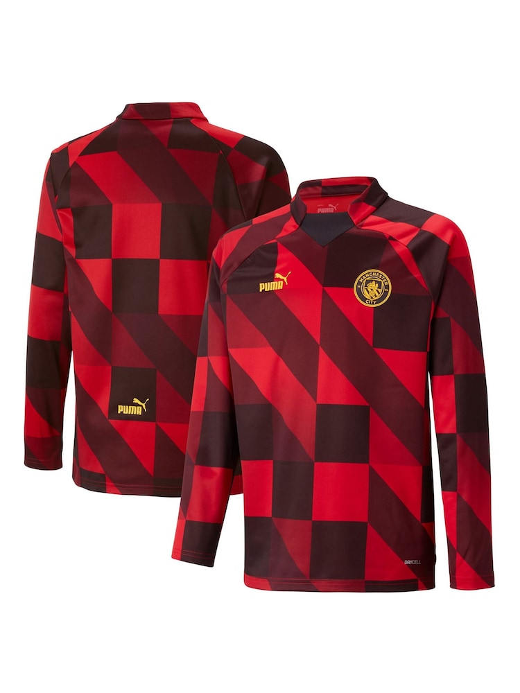 Puma Red Manchester City Prematch Sweat Top Kids - Image 1 of 3