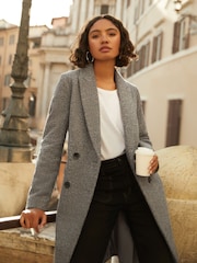 Friends Like These Grey Petite Mid Length Boucle Coat - Image 4 of 4