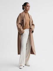 Reiss Camel Alexis Wool Blend Roll Neck Jumper - Image 3 of 5