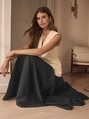 Black Premium Asymmetric Textured Skirt - Image 3 of 7