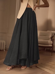 Black Premium Asymmetric Textured Skirt - Image 4 of 7