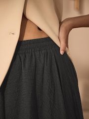 Black Premium Asymmetric Textured Skirt - Image 5 of 7