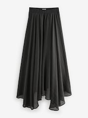 Black Premium Asymmetric Textured Skirt - Image 6 of 7