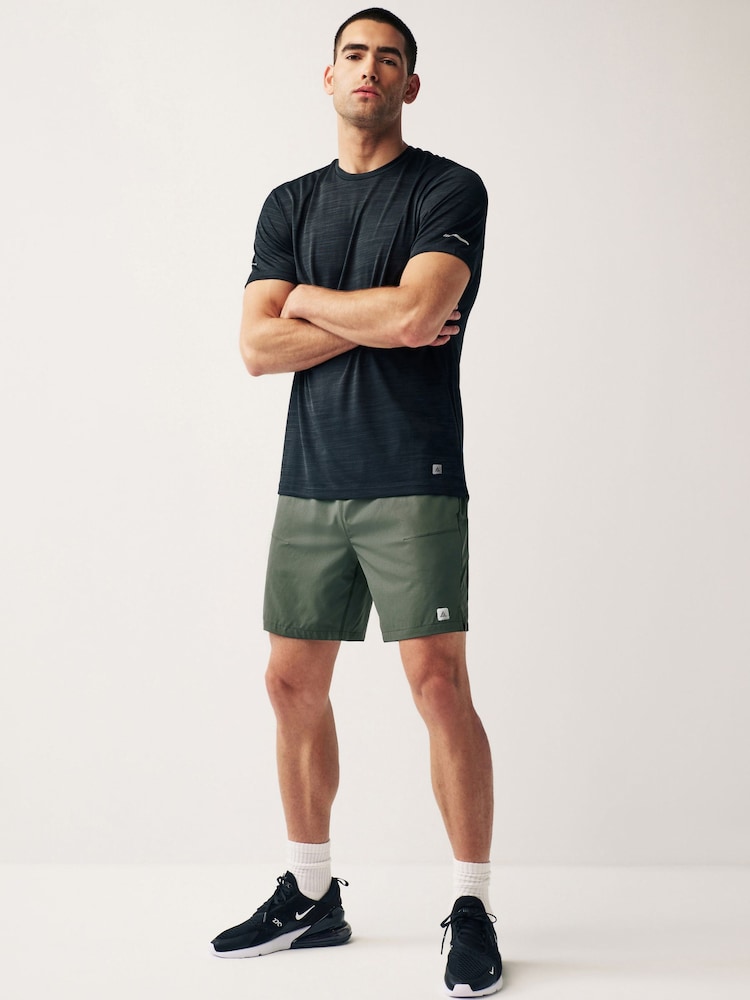 Khaki Green 7 Inch Active Gym Sports Shorts - Image 2 of 10