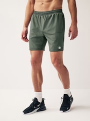 Khaki Green 7 Inch Active Gym Sports Shorts - Image 3 of 10