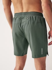Khaki Green 7 Inch Active Gym Sports Shorts - Image 5 of 10