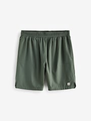 Khaki Green 7 Inch Active Gym Sports Shorts - Image 7 of 10