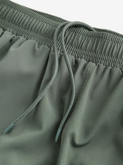 Khaki Green 7 Inch Active Gym Sports Shorts - Image 8 of 10