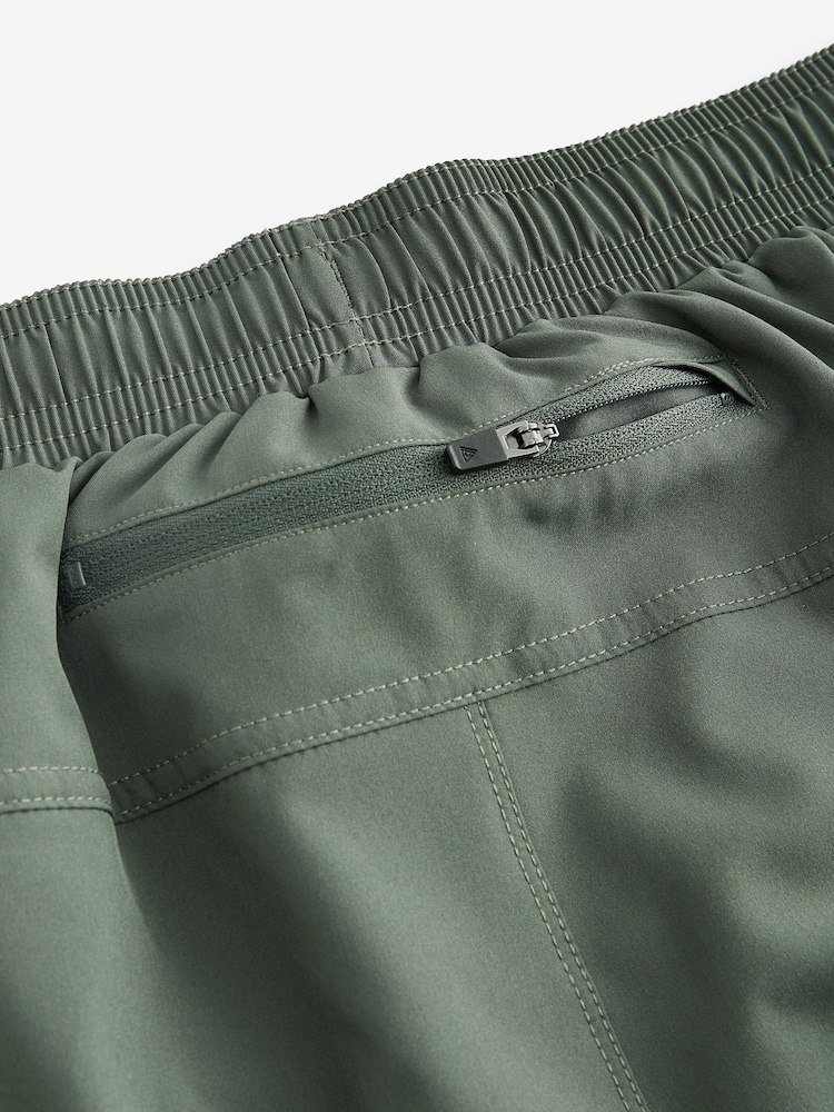 Khaki Green 7 Inch Active Gym Sports Shorts - Image 9 of 10