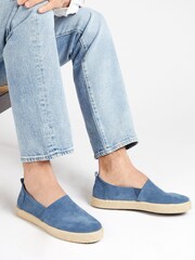 Jones Bootmaker Blue Reagan Leather Espadrilles - Image 1 of 6