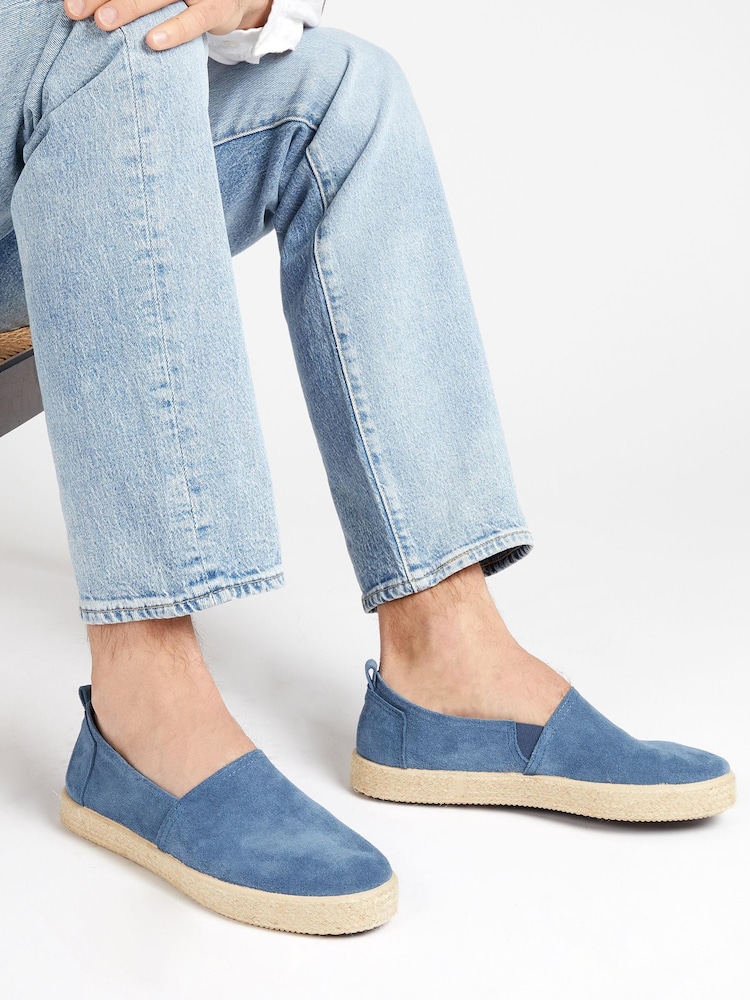 Jones Bootmaker Blue Reagan Leather Espadrilles - Image 1 of 6 Jones Bootmaker Blue Reagan Leather Espadrilles - Image 1 of 6