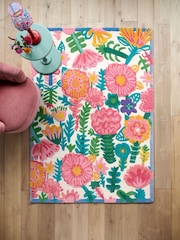 Lucy Tiffney Pink Floral Rug - Image 1 of 5