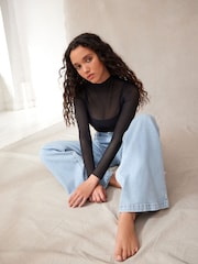 self. Black Long Sleeve Mesh Body - Image 3 of 7