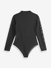 self. Black Long Sleeve Mesh Body - Image 6 of 7