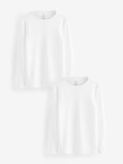 White Kind To Skin Long Sleeve T-Shirts 2 Pack (9mths-12yrs) - Image 1 of 4