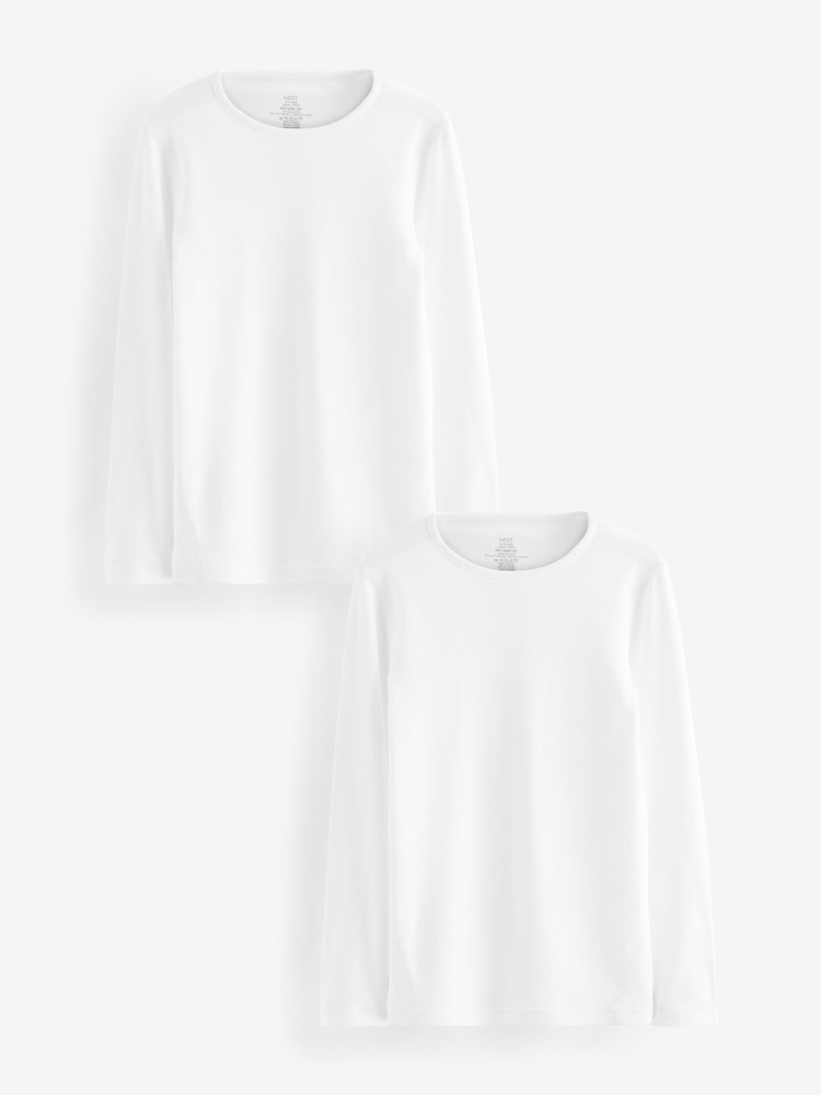 White Kind To Skin Long Sleeve T-Shirts 2 Pack (9mths-12yrs) - Image 1 of 4