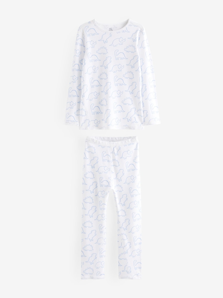 Blue Dinosaur Print Kind to Skin Pyjamas 2 Pack (9mths-12yrs) - Image 2 of 5