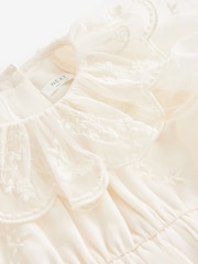 Cream Embroidered Mesh Party Dress (3mths-8yrs) - Image 6 of 7