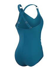 Speedo Blue Womens Shaping V-Neck 1 Piece Swimsuit - Image 9 of 12