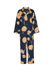 Fable and Eve Blue Leaf Print Pyjamas Set - Image 4 of 4
