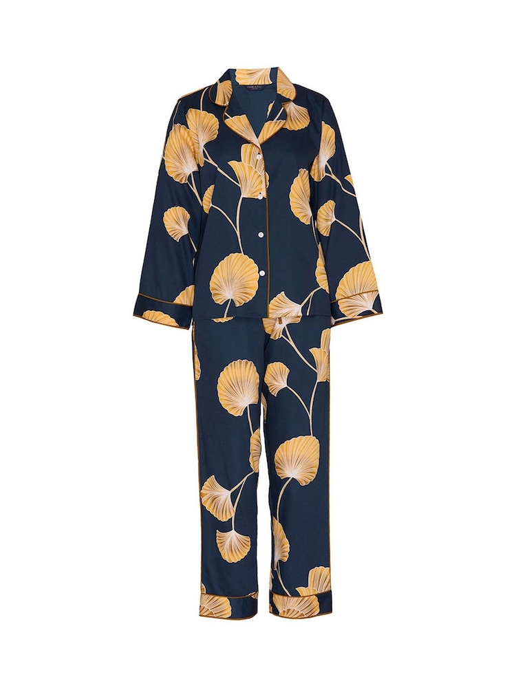 Fable and Eve Blue Leaf Print Pyjamas Set - Image 4 of 4 Fable and Eve Blue Leaf Print Pyjamas Set - Image 4 of 4