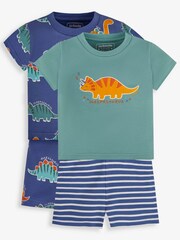 JoJo Maman Bébé Boys' 2-Pack Dinosaur Jersey Pyjamas - Image 1 of 11