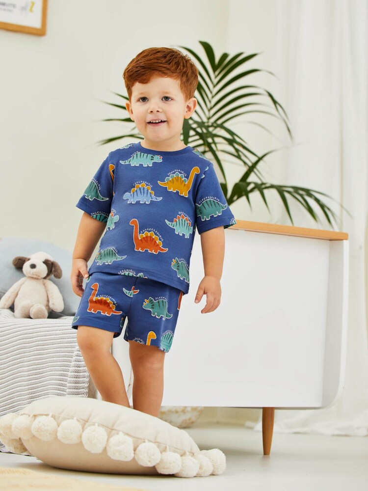 JoJo Maman Bébé Boys' 2-Pack Dinosaur Jersey Pyjamas - Image 10 of 11