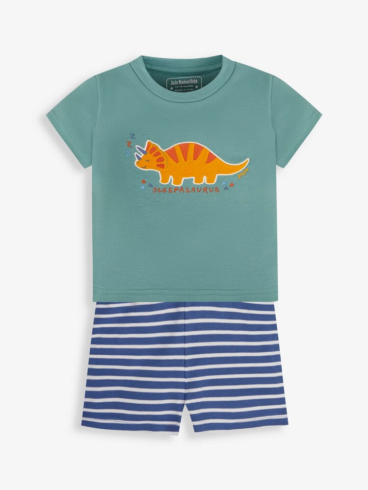 JoJo Maman Bébé Boys' 2-Pack Dinosaur Jersey Pyjamas - Image 2 of 11