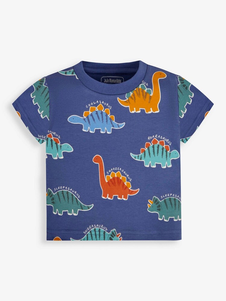 JoJo Maman Bébé Boys' 2-Pack Dinosaur Jersey Pyjamas - Image 7 of 11