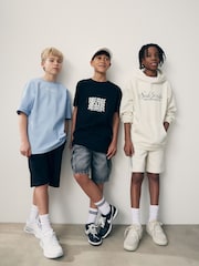 Grey Relaxed Washed Jersey Shorts (3-16yrs) - Image 4 of 4