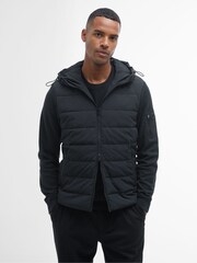 Barbour® International Dark Grey Stanley Hooded Quilted Jersey Sleeve Jacket - Image 1 of 6