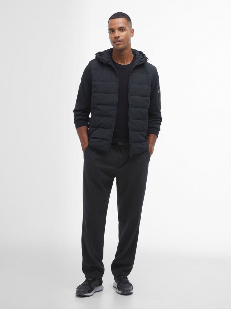 Barbour® International Dark Grey Stanley Hooded Quilted Jersey Sleeve Jacket - Image 2 of 6