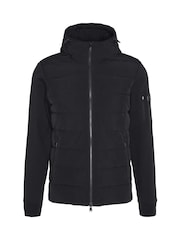 Barbour® International Dark Grey Stanley Hooded Quilted Jersey Sleeve Jacket - Image 6 of 6