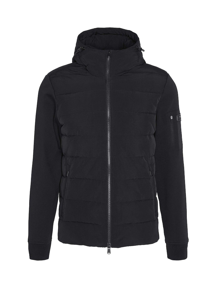 Barbour® International Dark Grey Stanley Hooded Quilted Jersey Sleeve Jacket - Image 6 of 6