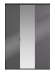 Wiemann Peyton Graphite Glass and Mirror Semi Fitted Triple Wardrobe - Image 1 of 5
