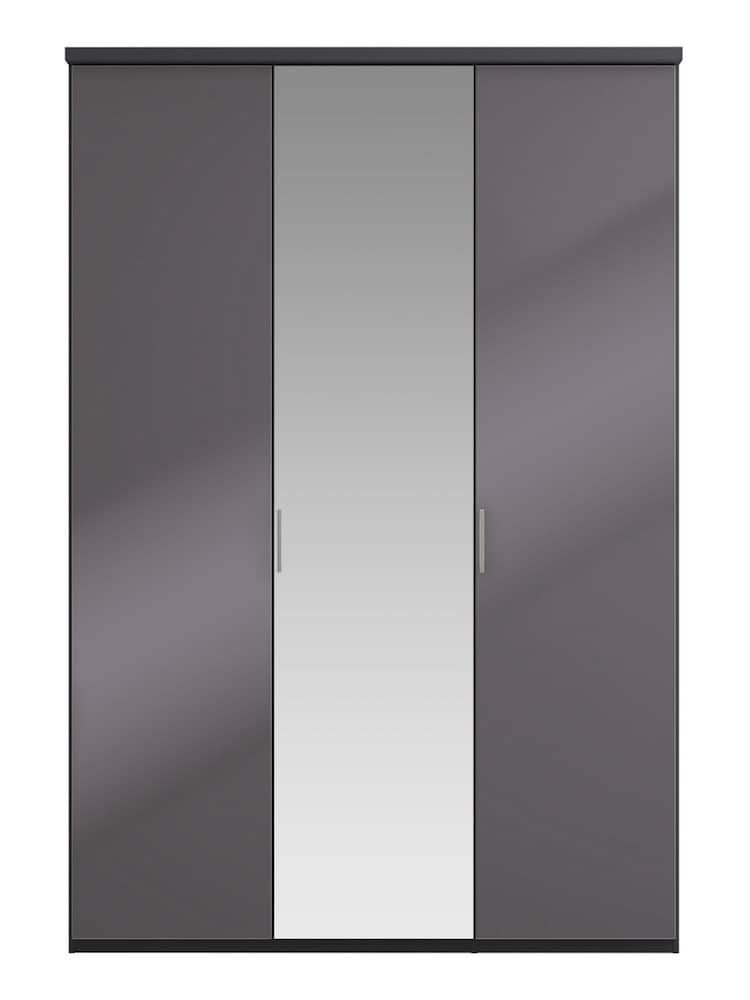 Wiemann Peyton Graphite Glass and Mirror Semi Fitted Triple Wardrobe - Image 1 of 5