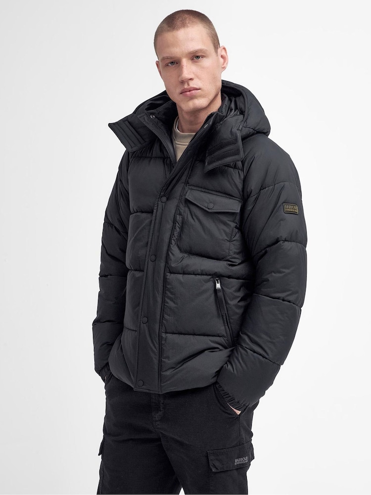 Barbour® International Olive Green Haze Hooded Puffer Jacket - Image 1 of 9