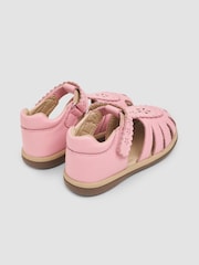 JoJo Maman Bébé Pink Pretty Leather Closed Toe Sandals - Image 2 of 5