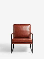 French Connection Conkor Brown Quartz Leather Look Accent Chair - Image 2 of 7