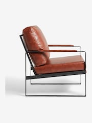 French Connection Conkor Brown Quartz Leather Look Accent Chair - Image 4 of 7