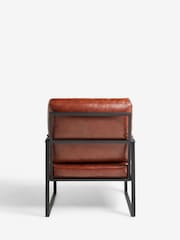 French Connection Conkor Brown Quartz Leather Look Accent Chair - Image 5 of 7