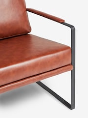 French Connection Conkor Brown Quartz Leather Look Accent Chair - Image 6 of 7