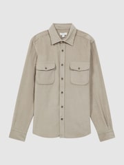 Reiss Mink Bonucci Corduroy Twin Pocket Overshirt - Image 2 of 4