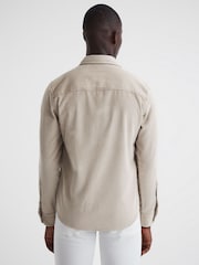 Reiss Mink Bonucci Corduroy Twin Pocket Overshirt - Image 4 of 4