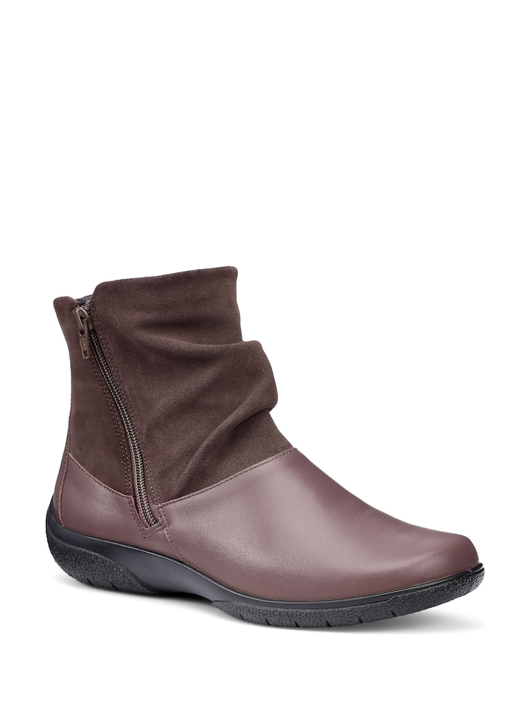 Hotter Brown Wide Fit Wide Fit Whisper Zip Ankle Boots - Image 2 of 4 Hotter Brown Wide Fit Wide Fit Whisper Zip Ankle Boots - Image 2 of 4