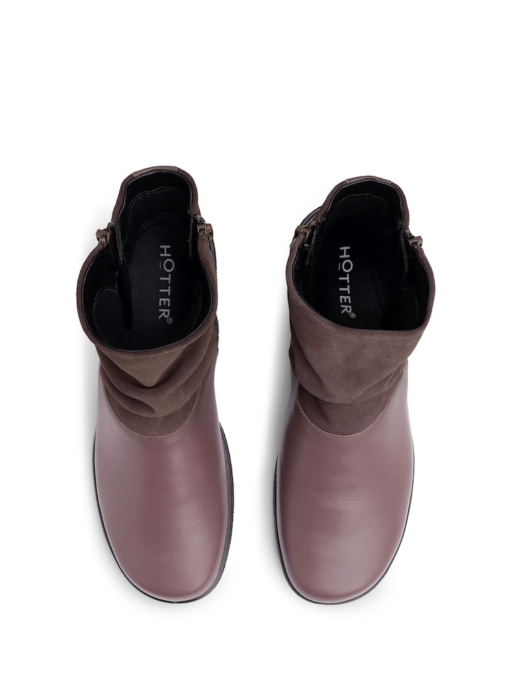 Hotter Brown Wide Fit Wide Fit Whisper Zip Ankle Boots - Image 4 of 4 Hotter Brown Wide Fit Wide Fit Whisper Zip Ankle Boots - Image 4 of 4