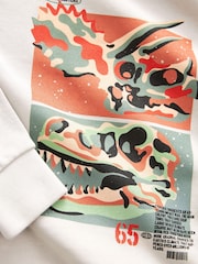 Grey Garment Dye Dinosaur Print Hoodie (3-16yrs) - Image 4 of 4