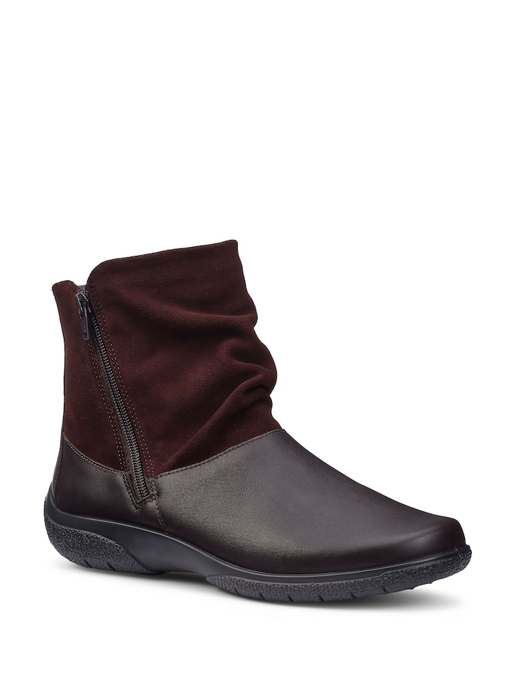 Hotter Chocolate Brown Wide Fit Wide Fit Whisper Zip Ankle Boots - Image 2 of 4 Hotter Chocolate Brown Wide Fit Wide Fit Whisper Zip Ankle Boots - Image 2 of 4