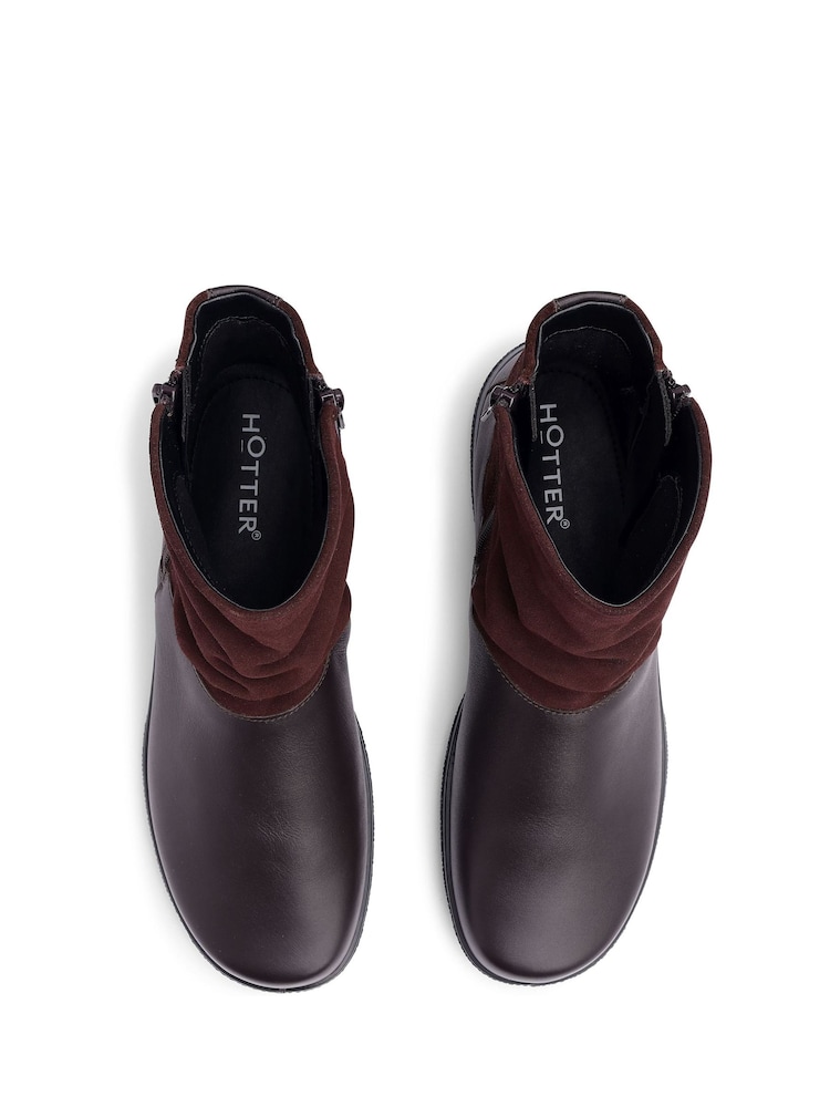 Hotter Chocolate Brown Wide Fit Wide Fit Whisper Zip Ankle Boots - Image 4 of 4 Hotter Chocolate Brown Wide Fit Wide Fit Whisper Zip Ankle Boots - Image 4 of 4