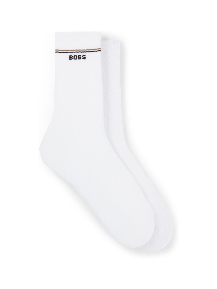 BOSS White Iconic Socks 2 Pack - Image 1 of 3
